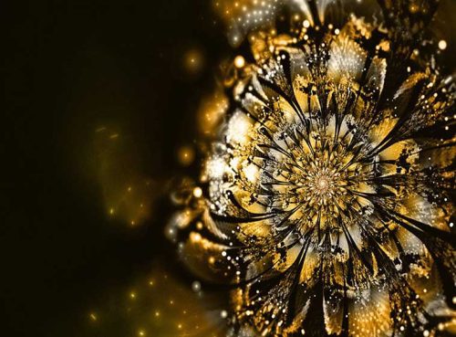 پوستر دیواری لوکس سه بعدی گل شب تاب کد lx-018