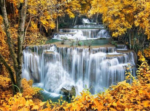 پوستر دیواری سه بعدی آبشار پاییزی کد NT-031