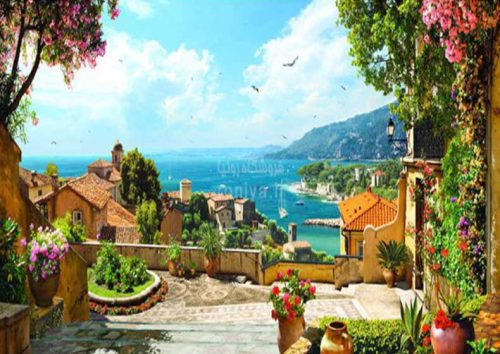 پوستر دیواری سه بعدی شهر ساحلی کد NT-048 2 پوستر دیواری سه بعدی شهر ساحلی کد NT-048