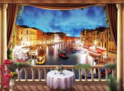 پوستر دیواری سه بعدی شب های ونیز کد NT-116 2 پوستر دیواری سه بعدی شب های ونیز کد NT-116