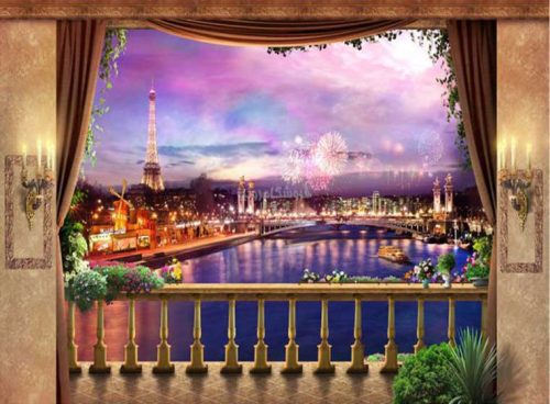 پوستر دیواری سه بعدی شب های پاریس کد NT-117 2 پوستر دیواری سه بعدی شب های پاریس کد NT-117