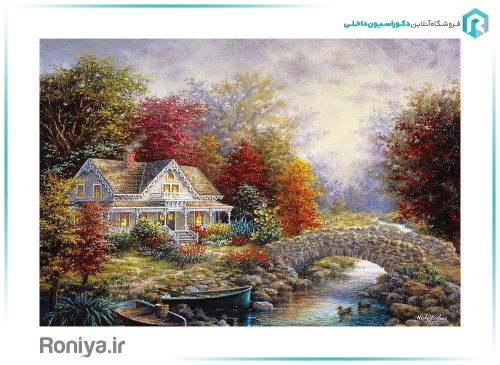 پوستر دیواری سه بعدی هنری کلبه پاییزی کد RT-001
