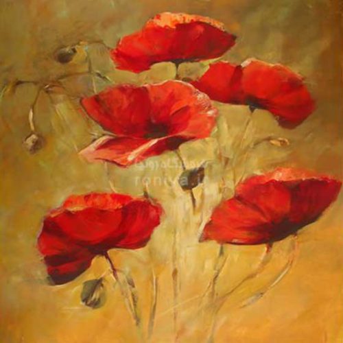 پوستر دیواری سه بعدی شقایق کد RT-069