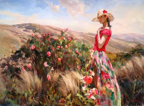 پوستر دیواری سه بعدی دختری در دشت گل کد RT-078 2 پوستر دیواری سه بعدی دختری در دشت گل کد RT-078