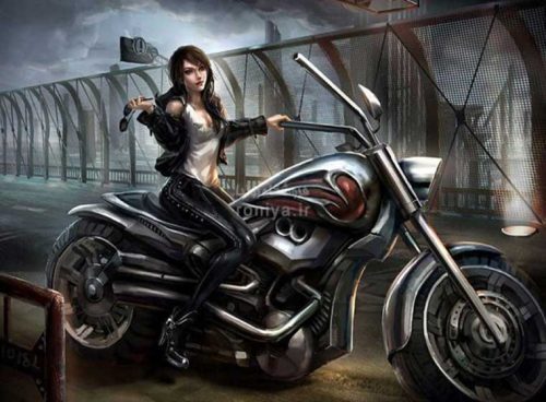 پوستر دیواری ورزشی دختر موتورسوار کد SP 026 2 پوستر دیواری ورزشی دختر موتورسوار کد SP 026