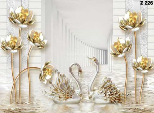 پوستر دیواری قوهای طلایی کد z226 3 پوستر دیواری قوهای طلایی کد z226