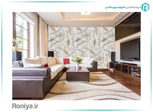 پوستر دیواری طرح طلایی و سفید کد Z649 2 پوستر دیواری طرح طلایی و سفید کد Z649