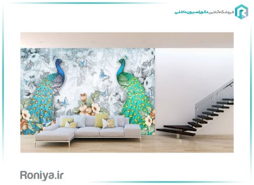 پوستر دیواری لوکس طاووس کد Z69 2 پوستر دیواری لوکس طاووس کد Z69