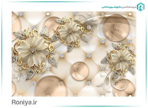 پوستر سه بعدی گل طلایی