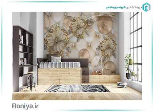 پوستر سه بعدی گل طلایی 3DF 260 6 پوستر سه بعدی گل طلایی