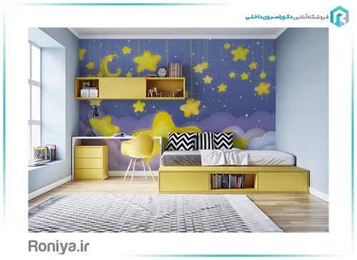 کاغذ دیواری پوستری ماه و ستاره کد CN-0110 4 کاغذ دیواری پوستری ماه و ستاره کد CN-0110