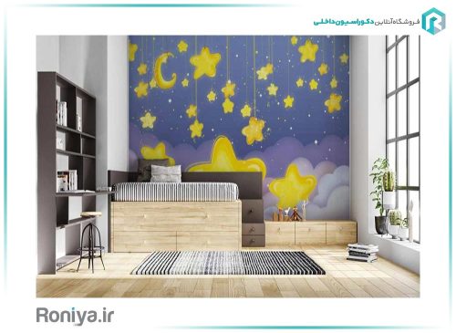 کاغذ دیواری پوستری ماه و ستاره کد CN-0110 2 کاغذ دیواری پوستری ماه و ستاره کد CN-0110