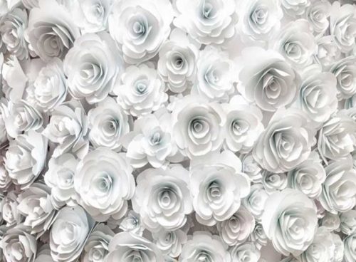 پوستر دیواری سه بعدی رز سفید کاغذی کد 3D-059 2 پوستر دیواری سه بعدی رز سفید کاغذی کد 3D-059