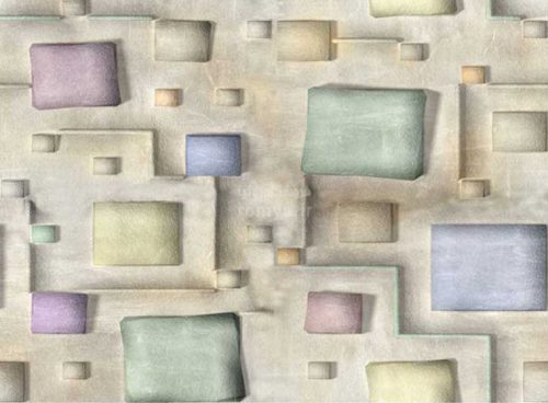 پوستر دیواری سه بعدی مربع های رنگی 3D-078 2 پوستر دیواری سه بعدی مربع های رنگی 3D-078