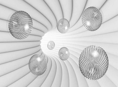 پوستر دیواری سه بعدی گوی های نقره ای کد 3D-099 2 پوستر دیواری سه بعدی گوی های نقره ای کد 3D-099