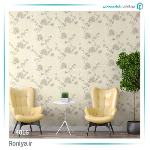 کاغذ دیواری گلدار کرم کد 4016 2 کاغذ دیواری گلدار کرم کد 4016