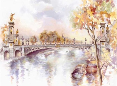 پوستر دیواری آبرنگی نقاشی پل کد AB-004