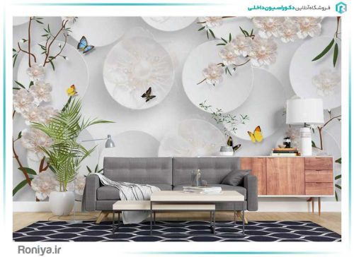 پوستر دیواری سه بعدی با طرح گل کد 3DF-013 2 پوستر دیواری سه بعدی با طرح گل کد 3DF-013