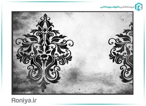 پوستر دیواری طرح داماسک سفید مشکی D-102 5 پوستر دیواری طرح داماسک سفید مشکی D-102