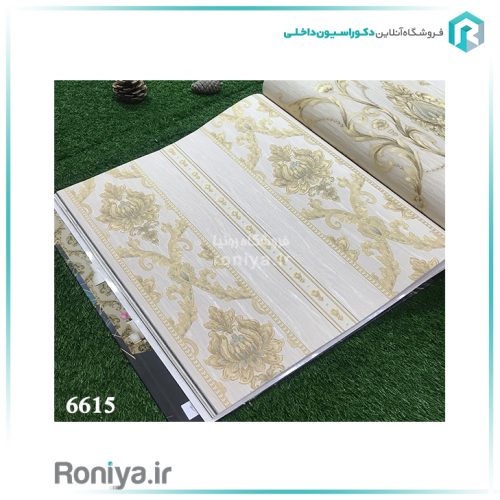 کاغذ دیواری راه راه کلاسیک برجسته کد 6626 2 کاغذ دیواری راه راه