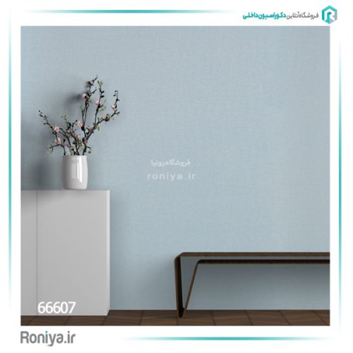 کاغذ دیواری ساده آبی روشن کد 66607