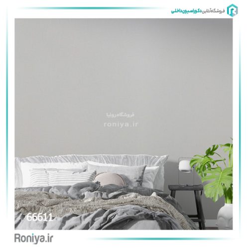 کاغذ دیواری طوسی و سفید کد 66611