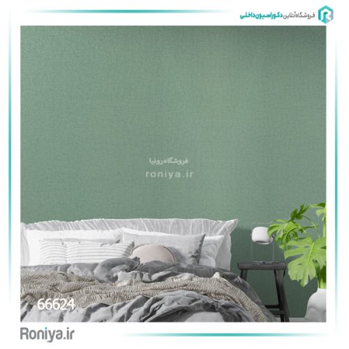 کاغذ دیواری ساده سبز کد 66624 2 کاغذ دیواری سبز