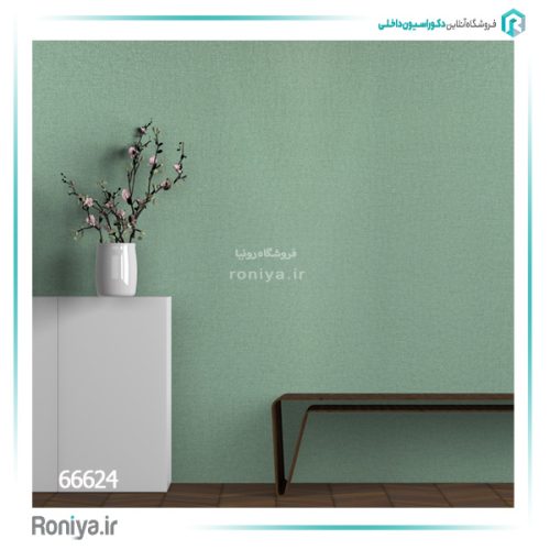 کاغذ دیواری ساده سبز کد 66624 3 کاغذ دیواری ساده سبز کد 66624