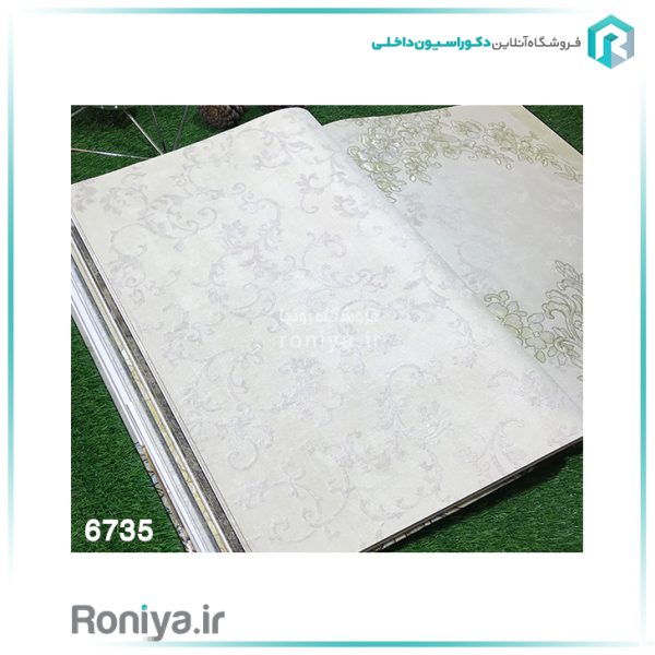 کاغذ دیواری پیچک طرح محو سفید Code-6730 4 کاغذ دیواری پیچک طرح محو سفید