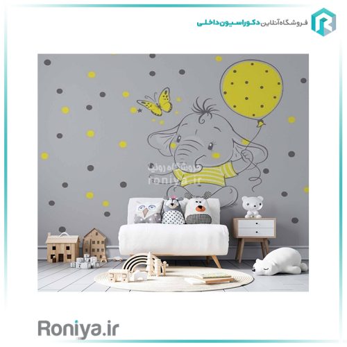 پوستردیواری اتاق خواب کودک طوسیCN-0260 2 پوستردیواری اتاق خواب کودک طوسیCN-0260