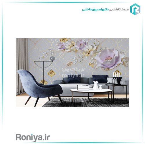 پوستر دیواری کلاسیک گل برجستهCode-LX-87 2 پوستر دیواری کلاسیک گل برجستهCode-LX-87