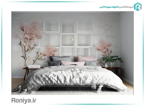 پوستر سه بعدی گل های صورتی 3DF-570