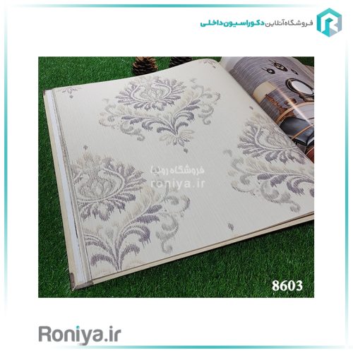 کاغذ دیواری داماسک زمینه سفیدCode-8601ta8605 4 کاغذ دیواری داماسک زمینه سفید