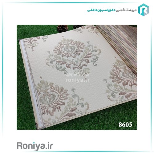 کاغذ دیواری داماسک زمینه سفیدCode-8601ta8605 2 کاغذ دیواری داماسک زمینه سفیدCode-8601ta8605