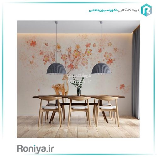 پوستر آهو و گل صورتی AN-050 4 پوستر آهو و گل صورتی AN-050