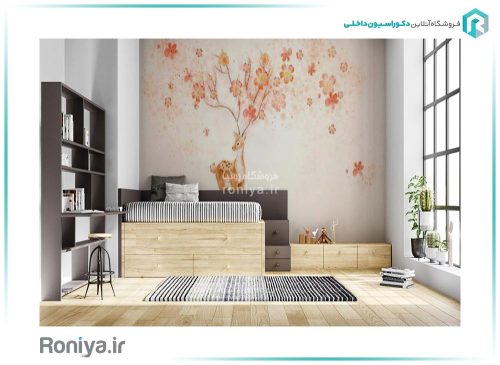 پوستر آهو و گل صورتی AN-050 2 پوستر آهو و گل صورتی AN-050