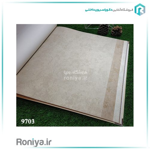 کاغذ دیواری پتینه سفید کرمCode-9701 - 9705 2 کاغذ دیواری آلمانی رگه های فلز کد 64048