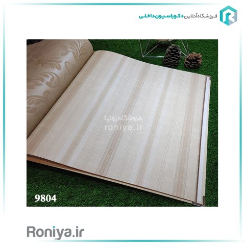 کاغذ دیواری راه راه کرم قهوه ایCode-9801ta9806 4 کاغذ دیواری راه راه کرم قهوه ایCode-9801ta9806