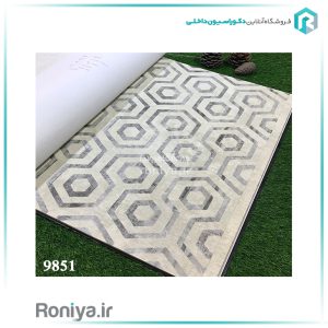 کاغذ دیواری اشکال هندسی کرم نقره‌ایCode-9860