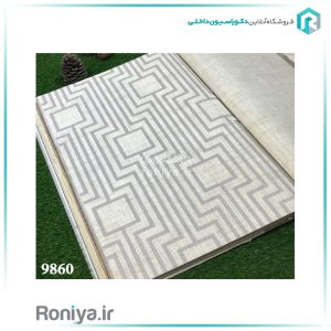 کاغذ دیواری اشکال هندسی کرم نقره‌ایCode-9860