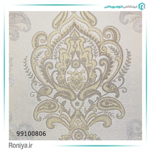 کاغذ دیواری گل برجسته کلاسیک پذیرایی کد 99100806 2 کاغذ دیواری گل