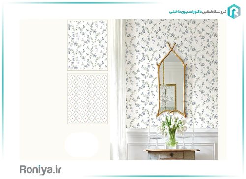 کاغذ دیواری طرح گل شلوغ کد 25044