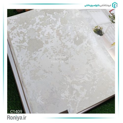 کاغذ دیواری پتینه سفید نقره ای کد C1409 7 کاغذ دیواری پتینه سفید نقره ای کد C1409