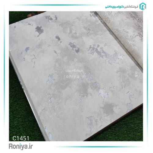 کاغذ دیواری پتینه سفید طوسی کد C1447 5 کاغذ دیواری پتینه سفید طوسی