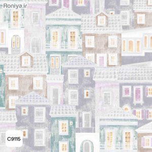 کاغذ دیواری اتاق خواب طرح خانه