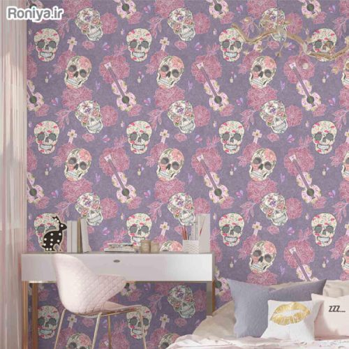 کاغذ دیواری نوجوان طرح اسکلت دخترانه کد C9124 2 کاغذ دیواری نوجوان طرح اسکلت دخترانه
