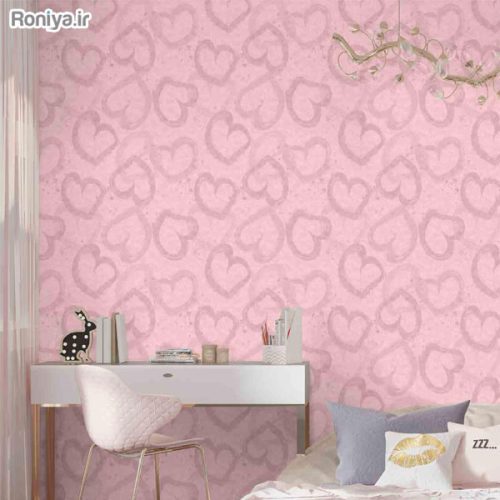 کاغذ دیواری نوجوان قلب صورتی کد C9134 2 کاغذ دیواری نوجوان قلب صورتی کد C9134
