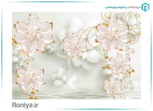 پوستر برجسته گل طلایی 3DF-353 3 پوستر برجسته گل طلایی 3DF-353
