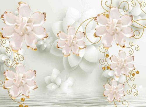 پوستر برجسته گل طلایی 3DF-353 4 پوستر برجسته گل طلایی 3DF-353