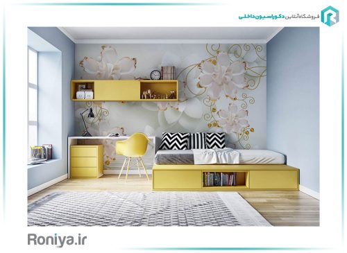 پوستر برجسته گل طلایی 3DF-353 2 پوستر برجسته گل طلایی 3DF-353